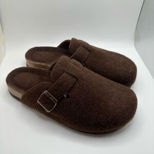CUSHIONAIRE Hana Cork Footbed Clog Wools 9 BROWN NEW